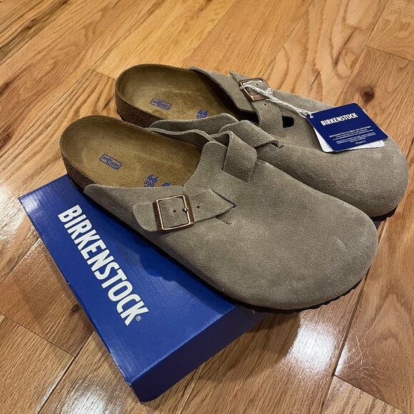Birkenstock Other - Birkenstock Boston Clog Suede Leather Taupe